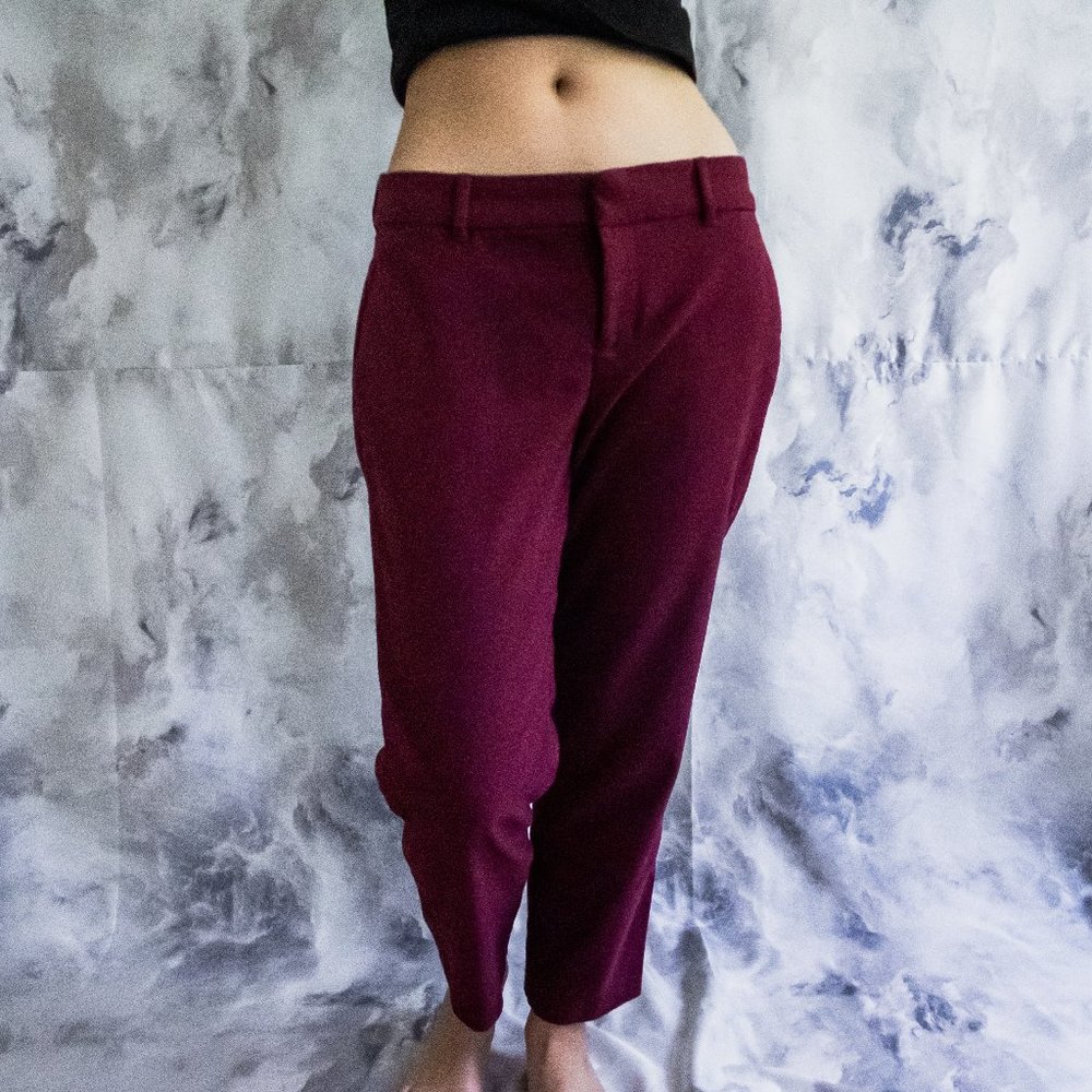Burgundy trousers